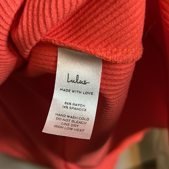 Lulus Just My Type Ribbed Asymmetrical midi dress, size medium. - Picture 7 of 9